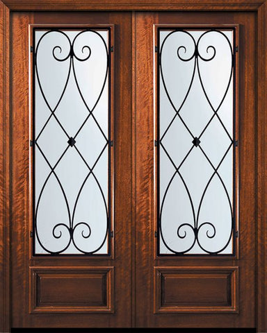 WDMA 64x96 Door (5ft4in by 8ft) Exterior Mahogany 96in Double 3/4 Lite Charleston Door 1