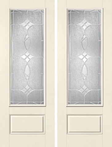 WDMA 64x96 Door (5ft4in by 8ft) Exterior Smooth Blackstone 8ft 3/4 Lite 1 Panel Star Double Door 1