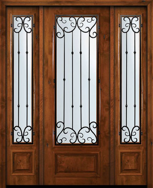 WDMA 64x96 Door (5ft4in by 8ft) Exterior Knotty Alder 36in x 96in 3/4 Lite Valencia Alder Door /2side 1