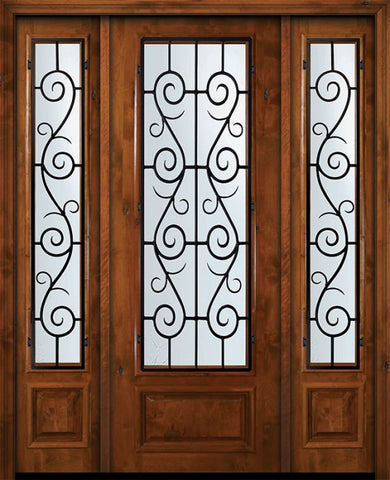 WDMA 64x96 Door (5ft4in by 8ft) Exterior Knotty Alder 36in x 96in 3/4 Lite St. Charles Alder Door /2side 1