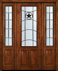 WDMA 64x96 Door (5ft4in by 8ft) Exterior Knotty Alder 36in x 96in 2/3 Lite Texan Alder Door /2side 1