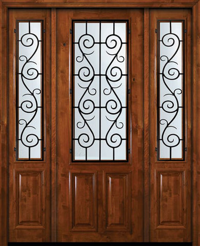 WDMA 64x96 Door (5ft4in by 8ft) Exterior Knotty Alder 36in x 96in 2/3 Lite St. Charles Alder Door /2side 1