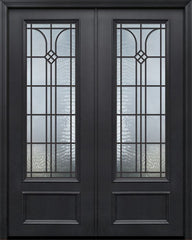 WDMA 64x96 Door (5ft4in by 8ft) Exterior 96in ThermaPlus Steel Cantania 1 Panel 3/4 Lite GBG Double Door 1