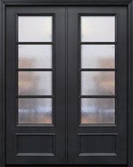 WDMA 64x96 Door (5ft4in by 8ft) Exterior 96in ThermaPlus Steel 4 Lite SDL 3/4 Lite Double Door 1