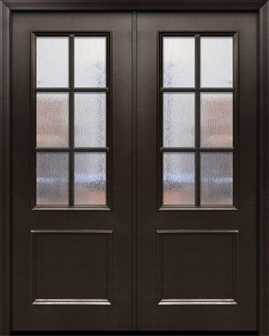 WDMA 64x96 Door (5ft4in by 8ft) Exterior 96in ThermaPlus Steel 6 Lite SDL 2/3 Lite Double Door 1