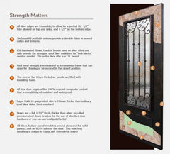 WDMA 64x96 Door (5ft4in by 8ft) Exterior 96in ThermaPlus Steel St. Charles 1 Panel 2/3 Arch Lite Double Door 2