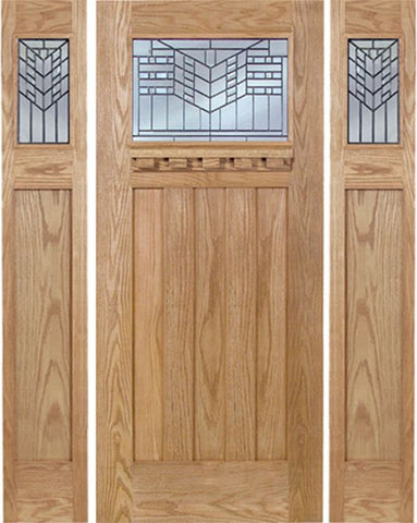 WDMA 66x80 Door (5ft6in by 6ft8in) Exterior Oak Biltmore Single Door/2side w/ E Glass 1
