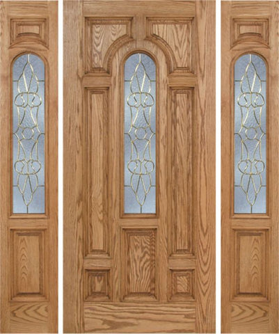 WDMA 66x80 Door (5ft6in by 6ft8in) Exterior Oak Carrick Single Door/2side w/ OL Glass - 6ft8in Tall 1