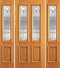 WDMA 66x80 Door (5ft6in by 6ft8in) Exterior Mahogany Twin Lite Entry Two Sidelights Door Glasswork 1