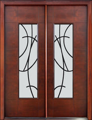 WDMA 68x78 Door (5ft8in by 6ft6in) Exterior Mahogany Milan San Donato Double Door 1