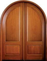WDMA 68x78 Door (5ft8in by 6ft6in) Exterior Mahogany Pinehurst Solid Panel Double/Round Top 1