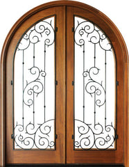 WDMA 68x78 Door (5ft8in by 6ft6in) Exterior Mahogany Charleston Septima Double/Round Top 1