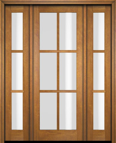 WDMA 68x78 Door (5ft8in by 6ft6in) Exterior Swing Mahogany 6 Lite TDL Single Entry Door Sidelights Standard Size 1