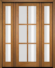 WDMA 68x78 Door (5ft8in by 6ft6in) Exterior Swing Mahogany 6 Lite TDL Single Entry Door Sidelights Standard Size 1