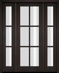 WDMA 68x78 Door (5ft8in by 6ft6in) Exterior Swing Mahogany 6 Lite TDL Single Entry Door Sidelights Standard Size 2