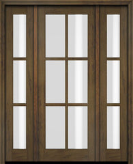 WDMA 68x78 Door (5ft8in by 6ft6in) Exterior Swing Mahogany 6 Lite TDL Single Entry Door Sidelights Standard Size 3