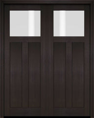 WDMA 68x78 Door (5ft8in by 6ft6in) Exterior Barn Mahogany Top Lite Craftsman or Interior Double Door 2