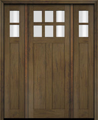 WDMA 68x78 Door (5ft8in by 6ft6in) Exterior Swing Mahogany 6 Lite Craftsman Single Entry Door Sidelights 3
