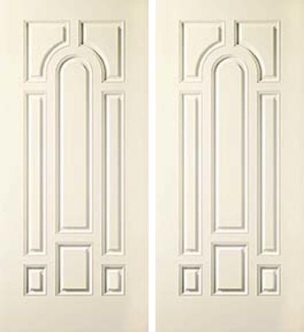 WDMA 68x80 Door (5ft8in by 6ft8in) Exterior Smooth 8 Panel Star Double Door 1