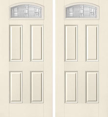WDMA 68x80 Door (5ft8in by 6ft8in) Exterior Smooth SaratogaTM Camber Top Lite 4 Panel Star Double Door 1