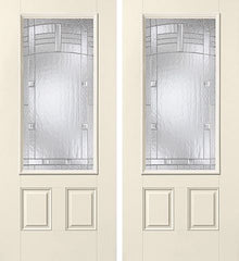 WDMA 68x80 Door (5ft8in by 6ft8in) Exterior Smooth MaplePark 3/4 Lite 2 Panel Star Double Door 1