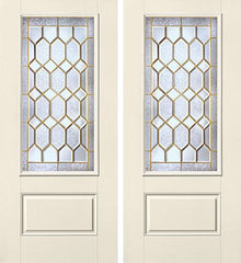 WDMA 68x80 Door (5ft8in by 6ft8in) Exterior Smooth CrystallineTM 3/4 Lite 1 Panel Star Double Door 1