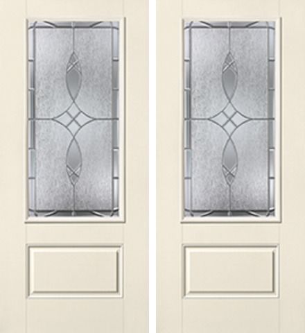 WDMA 68x80 Door (5ft8in by 6ft8in) Exterior Smooth Blackstone 3/4 Lite 1 Panel Star Double Door 1