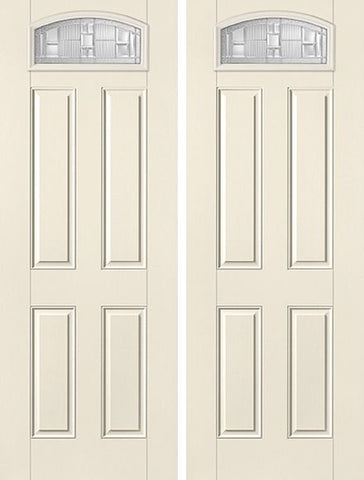 WDMA 68x96 Door (5ft8in by 8ft) Exterior Smooth SaratogaTM 8ft Camber Top Lite 4 Panel Star Double Door 1