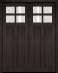 WDMA 70x80 Door (5ft10in by 6ft8in) Exterior Barn Mahogany 4 Lite Craftsman or Interior Double Door 2