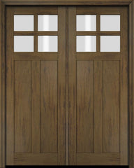 WDMA 70x80 Door (5ft10in by 6ft8in) Exterior Barn Mahogany 4 Lite Craftsman or Interior Double Door 3