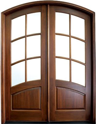 WDMA 72x108 Door (6ft by 9ft) Exterior Mahogany Aberdeen SDL 6 Lite Impact Double Door/Arch Top 1