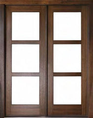WDMA 72x108 Door (6ft by 9ft) Exterior Mahogany Milan 3 Lite Impact Double Door 1
