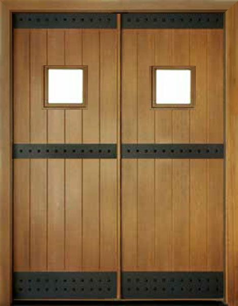 WDMA 72x108 Door (6ft by 9ft) Exterior Mahogany Aspen 3 Strap Double Door 1