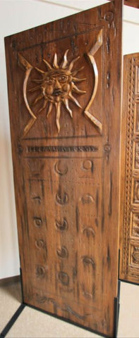 WDMA 72x84 Door (6ft by 7ft) Exterior Mahogany Mexican Style Double Door Carved Aztec Motif  2