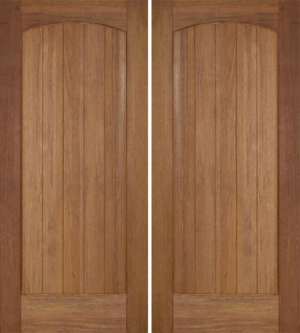 WDMA 72x96 Door (6ft by 8ft) Exterior Teak Sedona Rustic Double Door 1