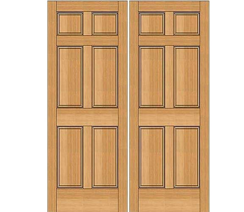 WDMA 72x96 Door (6ft by 8ft) Exterior Fir 1-3/4in 6 Panel Double Door 1