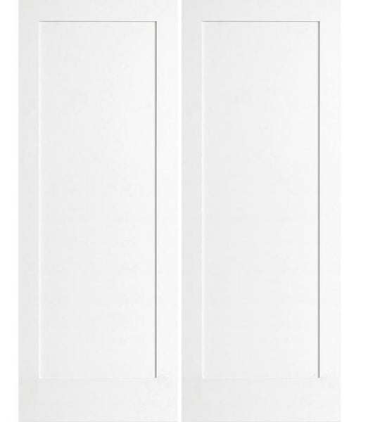 WDMA 72x96 Door (6ft by 8ft) Interior Barn Smooth 96in 1 Panel Primed Shaker 1-3/4in 20 Min Fire Rated Double Door 1