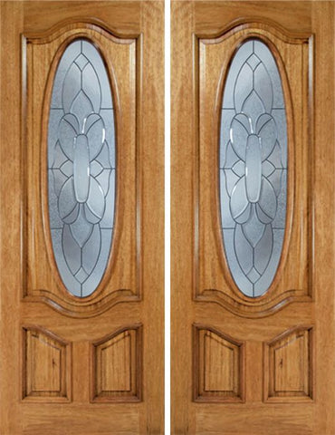 WDMA 72x96 Door (6ft by 8ft) Exterior Mahogany La Jolla Double Door w/ BO Glass - 8ft Tall 1