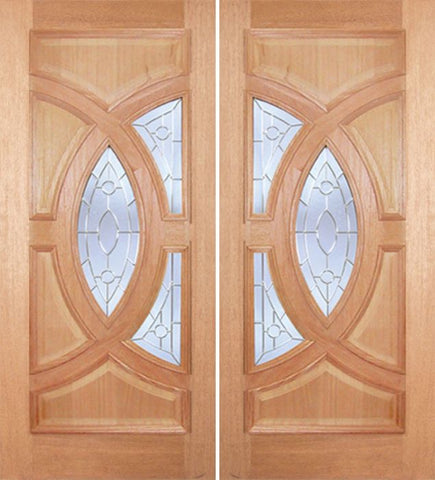 WDMA 72x96 Door (6ft by 8ft) Exterior Mahogany Crescendo Double Door w/ PA Glass 1