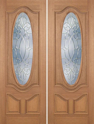 WDMA 72x96 Door (6ft by 8ft) Exterior Mahogany Carmel Double Door w/ CO Glass - 8ft Tall 1