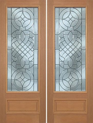 WDMA 72x96 Door (6ft by 8ft) Exterior Mahogany Livingston Double Door w/ D Glass - 8ft Tall 1