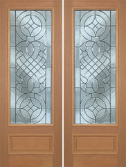 WDMA 72x96 Door (6ft by 8ft) Exterior Mahogany Livingston Double Door w/ D Glass - 8ft Tall 1
