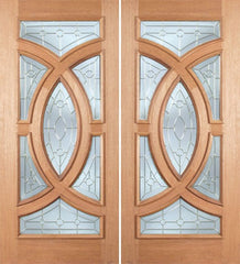 WDMA 72x96 Door (6ft by 8ft) Exterior Mahogany Crescendo Double Door w/ A Glass 1