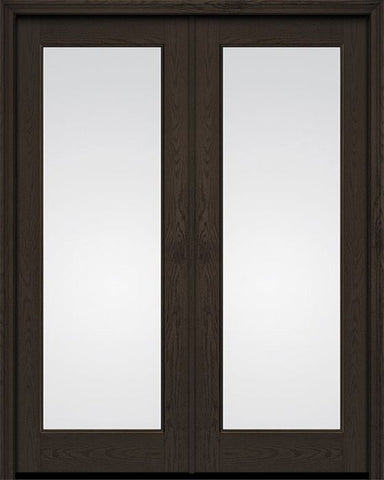 WDMA 72x96 Door (6ft by 8ft) Exterior Barn Oak 1 Lite 8ft0in Full Lite Flush-Glazed Fiberglass Double Door 1