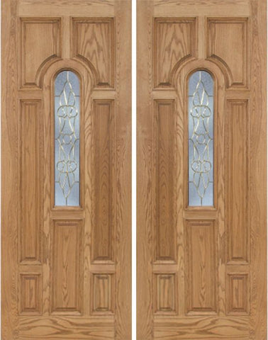 WDMA 72x96 Door (6ft by 8ft) Exterior Oak Carrick Double Door w/ OL Glass - 8ft Tall 1