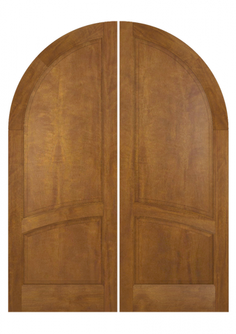 WDMA 72x96 Door (6ft by 8ft) Interior Swing Mahogany 2/3 Round Top 2 Panel Solid Transitional Home Style Exterior or Double Door 2