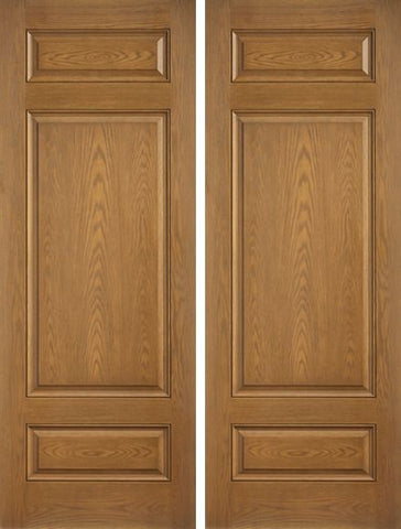 WDMA 72x96 Door (6ft by 8ft) Exterior Oak 8ft 3 Panel Classic-Craft Collection Double Door Clear Low-E 1
