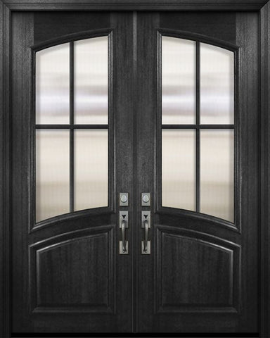 WDMA 72x96 Door (6ft by 8ft) Exterior Mahogany 36in x 96in Double Arch Lite / Rail 4 Lite SDL Portobello Door 1