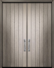 WDMA 72x96 Door (6ft by 8ft) Exterior Swing Mahogany 36in x 96in Double Square Top Plank Portobello Door 1