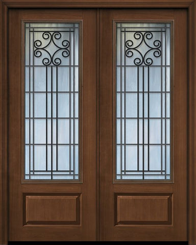 WDMA 72x96 Door (6ft by 8ft) Exterior Cherry Pro 96in Double 1 Panel 3/4 Lite Novara Door 1